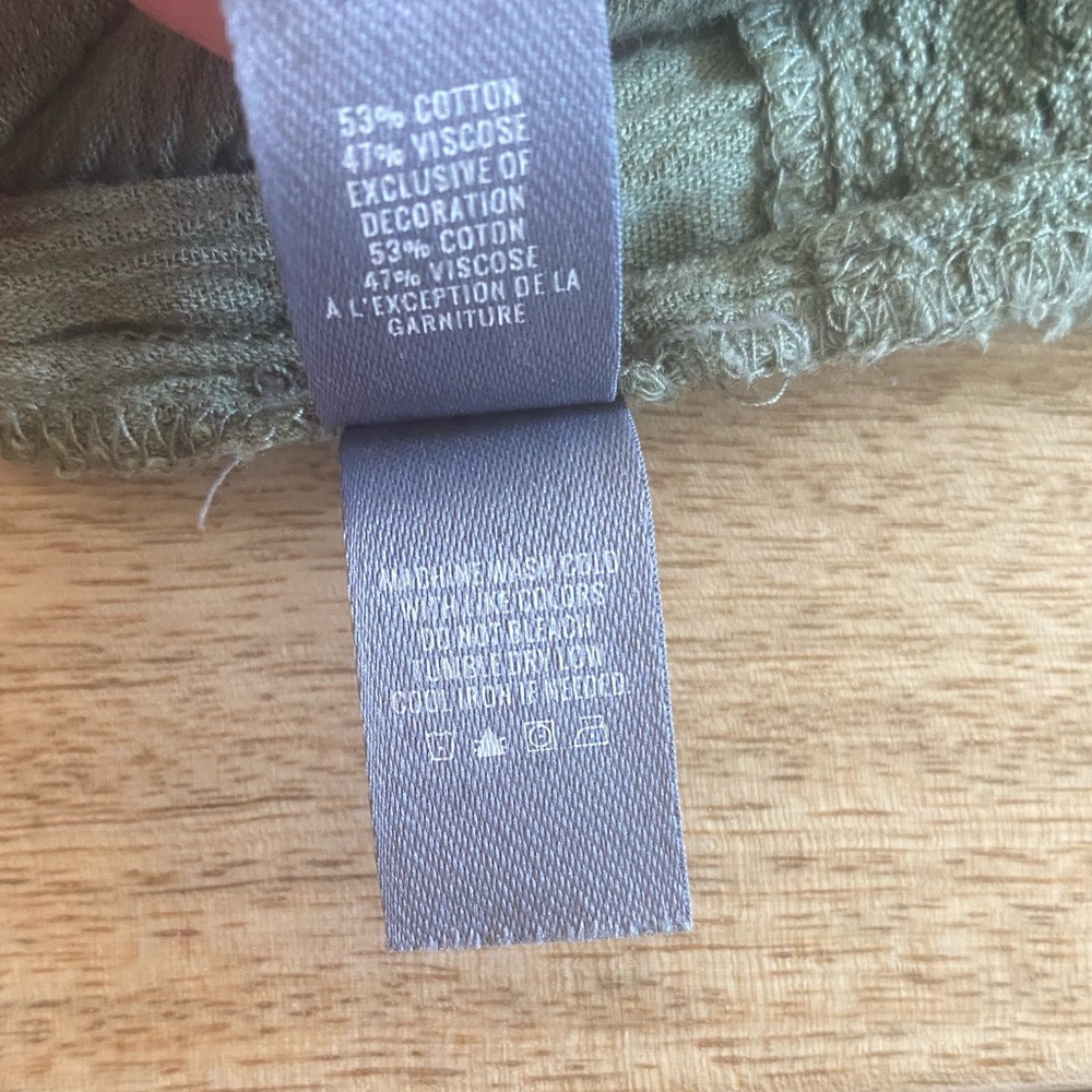 aerie Olive Green Sleeveless Summer Dress with Lace Trim - Picture 5 of 7